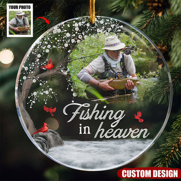 Joycorners Fishing In Heaven - Memorial Personalized Acrylic Photo Ornament