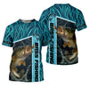 Joycorners Teal Blue Tournament Fishing Shirts, SPF Long Sleeve Shirts, Fishing Shirts For Men