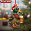 Joycorners Personalized Mallard Duck Christmas Acrylic Ornament – Custom Name Holiday Decor for Hunters & Nature Lovers MT1111