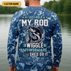 Joycorners I Just Hold My Rod Wiggle My Worm And Bam! She's On It Funny Fishing Shirt, SPF Shirt For Men, Gift For Fisherman