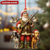 Joycorners Personalized Santa Duck Hunter Ornament, Custom Name Christmas Gift for Hunting Lovers MT1111