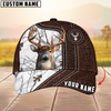 Joycorners Deer Hunting Premium Leather Pattern Mutilcolored Personalized Name 3D Cap