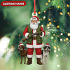 Joycorners Personalized Santa Hunter Christmas Ornament – Funny Dog Lover Acrylic Holiday Decor MT1111