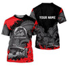 Joycorners Black Red Bass Fishing Tournament Fishing Shirts, SPF Shirt For Men, Gift For Fisherman