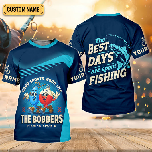 Joycorners The Best Days Are Spent Fishing, The Bobber Fishing Sports, SPF Shirt For Men, Fishing Shirts For Men