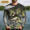 Joycorners Wishin I Was Fishin Camo Fishing Shirt, Bass Fishing Shirt, SPF Shirt For Men, Presents For Fishermen