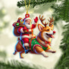 Joycorners Custom Name Santa, Corgi Deer Ornament, Santa Christmas Gift 2D Flat LM2111