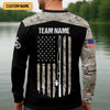 Joycorners Custom Camo Patriotic Fishing Shirt, Fishing UPF Shirts, Fishing Gifts For Men, Men's Fishing Shirt