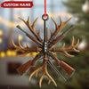 Joycorners Custom Name Hunting Ornament, Antlers and Rifles Christmas Decor for Hunters MT1111