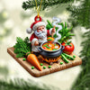 Joycorners Custom Name Chef Santa Ornament, Christmas Gift for Cooking Lover5 2D Flat LM2111