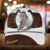 Personalized Isaac epic art horse zip leather with white fur pattern cap