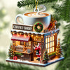Joycorners Custom Name Coffee Shop Ornament, Coffee Love Christmas Gift56 2D Flat LM2111