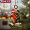 Joycorners Personalized Funny Hunter Couple Acrylic Ornament – Custom Name Christmas Gift for Him or Her MT1111