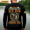 Joycorners Never Underestimate An Old Man With A Fishing Rod Funny Fishing Shirt, SPF Shirt For Men, Gift For Fisherman