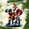Joycorners Custom Name Santa Gym Ornament, Gymnastics Christmas Gift 2D Flat LM2211