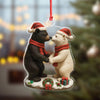 Joycorners Christmas Bear Couple Figurine Acrylic Ornament – Cute Holiday Decor for Couples, Polar and Brown Bear Love Statue, Romantic Christmas Gift for Him or Her MT1111