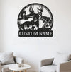 Maxcorners Personalized Deer, Fish & Duck Hunting Metal Sign WITH LED/WITHOUT LED, Rustic Wildlife Wall Decor for Cabin, Lodge, or Mancave MT0110