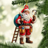 Joycorners Custom Name Electrician Santa Ornament, Santa Christmas Gift 2D Flat LM2111