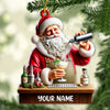 Joycorners Custom Name Santa Bartender Ornament, Home Decor Christmas Gifts 2D Flat LM2211