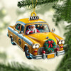 Joycorners Custom Name Taxi Santa Ornament, Santa Christmas Gift 2D Flat LM2211