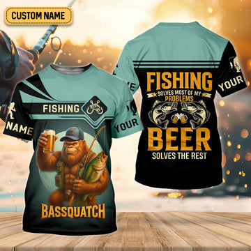 Joycorners Fishing Solves Most Of My Problems Beer Solves The Rest SPF Shirt, Funny Fishing Shirt, Fishing Shirts For Men