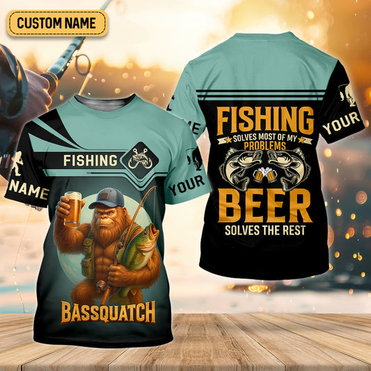 Joycorners Fishing Solves Most Of My Problems Beer Solves The Rest SPF Shirt, Funny Fishing Shirt, Fishing Shirts For Men