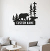 Maxcorners Personalized Bear Metal Sign WITH LED/WITHOUT LED Light Custom Name Mountain Scene Wall Art Cabin Lodge Rustic Decor Gift MT0110