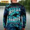 Joycorners Hunt or Be Hunted Deep Sea Danger Performance Fishing Shirts, Fishing Gifts For Men, Men's Fishing Shirt