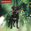 Joycorners Personalized Black Lab Dog Christmas Ornament – Personalized Hunting Dog Acrylic Decor MT1111