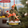 Joycorners Personalized Funny Hunter Couple Christmas Acrylic Ornament – Custom Name Christmas Gift for Him or Her MT1111