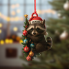 Joycorners Personalized Raccoon Acrylic Christmas Ornament – Cute Holiday Gift - Perfect Gift for Kids & Animal Lovers MT1111