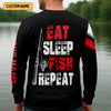 Joycorners Eat Sleep Fish Repeat Water Splash Fishing UPF Shirts, Fisherman Gift, Fishing Shirts For Men