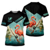 Joycorners Flamingo Fishing, Hooded UPF Shirt, Funny Fishing Shirt, Men Jersey, Presents For Fishermen
