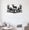 Maxcorners Personalized Deer Antler Metal Sign WITH LED/WITHOUT LED Light Custom Name Forest Wall Art Hunter Gift Rustic Cabin Decor MT0110