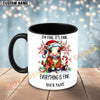 Joycorners Brown Hereford Cow Christmas Everything Is Fine Personalized Mug