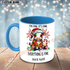 Joycorners Brown Hereford Cow Christmas Everything Is Fine Personalized Mug
