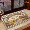 Joycorners Cow Farm Name Sunflower Rustic Barn Doormat (10 Cattle Breeds)