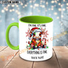 Joycorners Brown Hereford Cow Christmas Everything Is Fine Personalized Mug