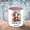 Joycorners Brown Hereford Cow Christmas Everything Is Fine Personalized Mug