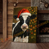 Joycorner Holstein Cow Santa Hat Christmas Tree 3D Wrapped Canvas