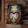 Joycorners Enchanted Deer Couple Rose Heart Woodland Personalized Name Canvas