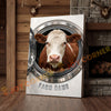 Joycorners Cattle Cow Funny Hereford Cow In Washing Machine Personalized Name Canvas