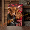 Joycorners Cattle Cow Funny Romantic Highland Couple Personalized Name Canvas