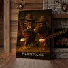 Joycorner Red Angus Cattle Cowboy Beer Bar – Personalized Farm Name 3D Wrapped Canvas