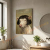 Joycorners Whimsical Charolais  Farm Cow Portrait Personalized Name Canvas