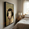 Joycorners Whimsical Charolais  Farm Cow Portrait Personalized Name Canvas
