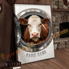 Joycorners Cattle Cow Funny Hereford Cow In Washing Machine Personalized Name Canvas
