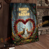 Joycorners Enchanted Deer Couple Rose Heart Woodland Personalized Name Canvas