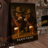 Joycorner Red Angus Cattle Cowboy Beer Bar – Personalized Farm Name 3D Wrapped Canvas