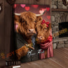 Joycorners Cattle Cow Funny Romantic Highland Couple Personalized Name Canvas